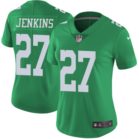 Women's Nike Philadelphia Eagles #27 Malcolm Jenkins Limited Green Rush Vapor Untouchable NFL Jersey - Ujersey