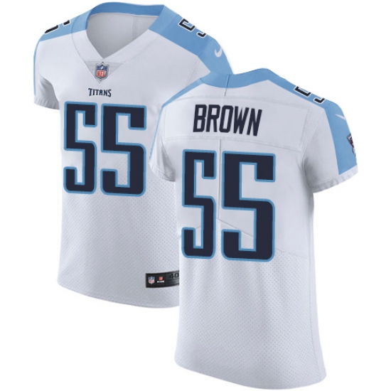 Men's Nike Tennessee Titans #55 Jayon Brown White Vapor Untouchable Elite Player NFL Jersey - Ujersey