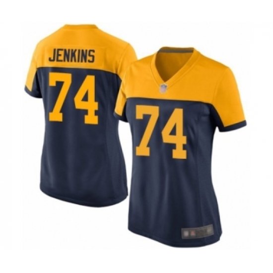 Women's Green Bay Packers #74 Elgton Jenkins Game Navy Blue Alternate Football Jersey - Ujersey