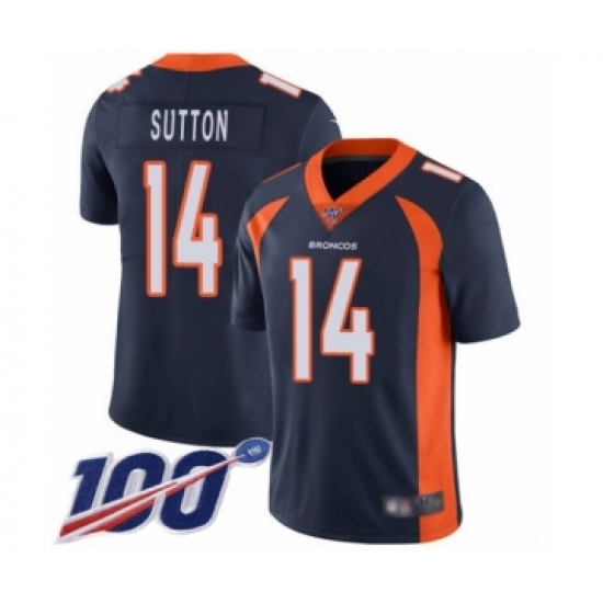 Men's Denver Broncos #14 Courtland Sutton Navy Blue Alternate Vapor Untouchable Limited Player 100th Season Football Jersey - Ujersey