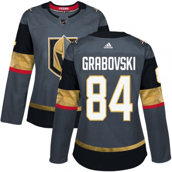 Women's Adidas Vegas Golden Knights #84 Mikhail Grabovski Authentic Gray Home NHL Jersey - Ujersey