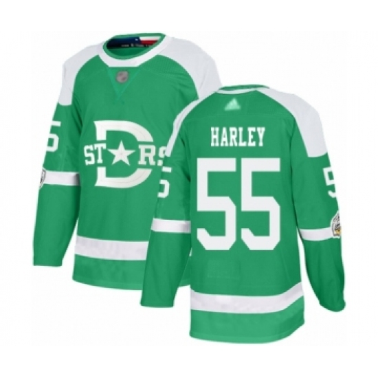 Men's Dallas Stars #55 Thomas Harley Authentic Green 2020 Winter Classic Hockey Jersey - Ujersey