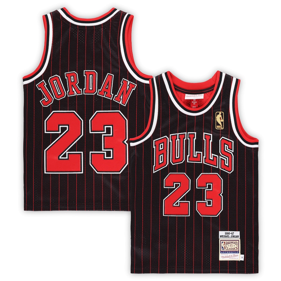 Preschool Chicago Bulls Michael Jordan Mitchell & Ness Black 1996/97 Hardwood Classics Authentic Jersey - Ujersey