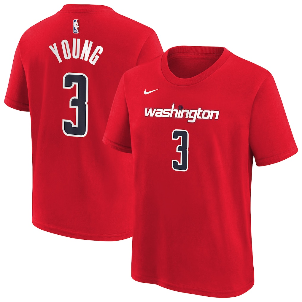 Youth Washington Wizards Trae Young Nike Red 2026 Name & Number T-Shirt