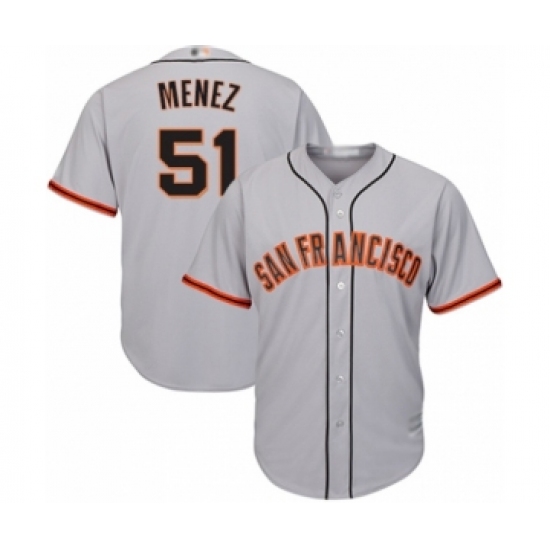 Youth San Francisco Giants #51 Conner Menez Authentic Grey Road Cool Base Baseball Player Jersey - Ujersey