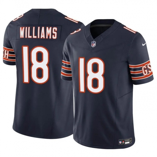 Youth Chicago Bears #18 Caleb Williams Navy 2024 Draft F.U.S.E Vapor Football Stitched Jersey - Ujersey