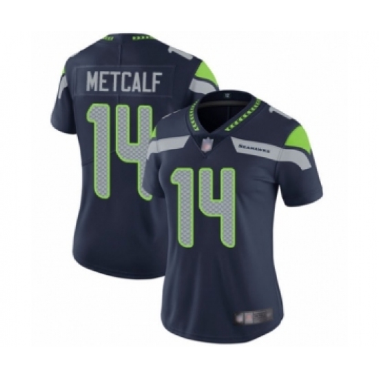 Women's Seattle Seahawks #14 D.K. Metcalf Navy Blue Team Color Vapor Untouchable Limited Player Football Jersey - Ujersey