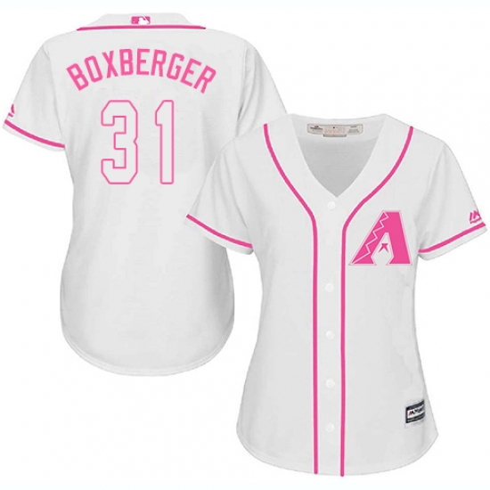 Women's Majestic Arizona Diamondbacks #31 Brad Boxberger Replica White Fashion MLB Jersey - Ujersey