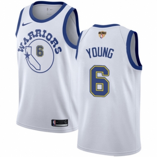 Youth Nike Golden State Warriors #6 Nick Young Swingman White Hardwood Classics 2018 NBA Finals Bound NBA Jersey - Ujersey