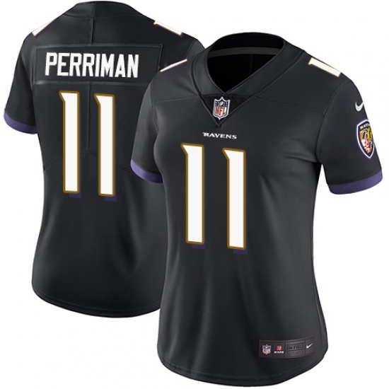 Women's Nike Baltimore Ravens #11 Breshad Perriman Black Alternate Vapor Untouchable Limited Player NFL Jersey - Ujersey