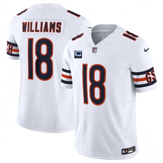 Men's Chicago Bears #18 Caleb Williams White 2025 F.U.S.E. With 2-Star C Vapor Untouchable Limited Stitched Football Jersey - Ujersey