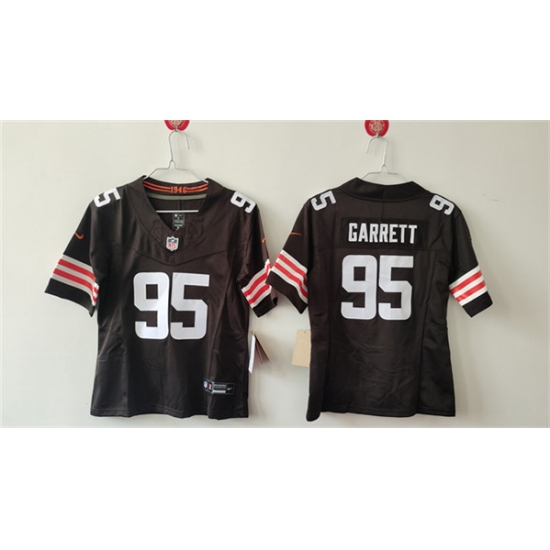 Women's Cleveland Browns #95 Myles Garrett Brown 2024 F.U.S.E Stitched Jersey(Run Small) - Ujersey