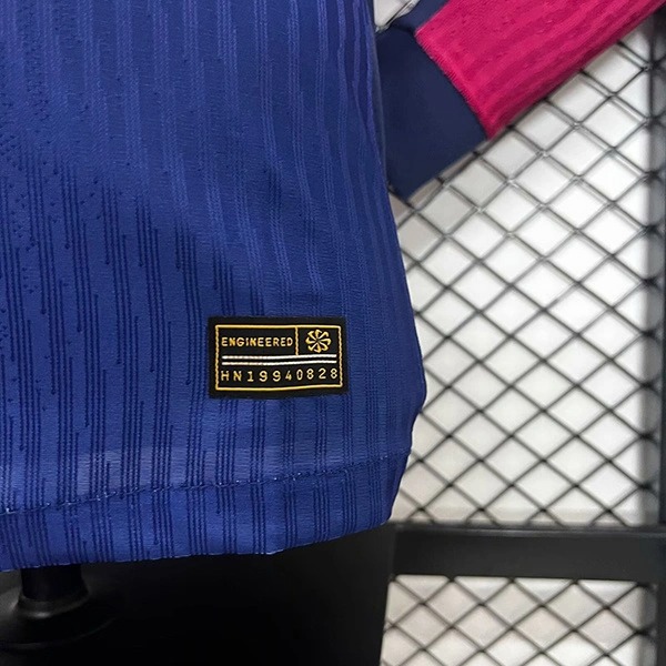 Soccer Jersey Barcelona Home Shirt Long Sleeve 2024/25-Spotify Logo Without Text - U-jersey