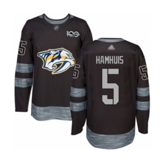 Men's Nashville Predators #5 Dan Hamhuis Authentic Black 1917-2017 100th Anniversary Hockey Jersey - Ujersey
