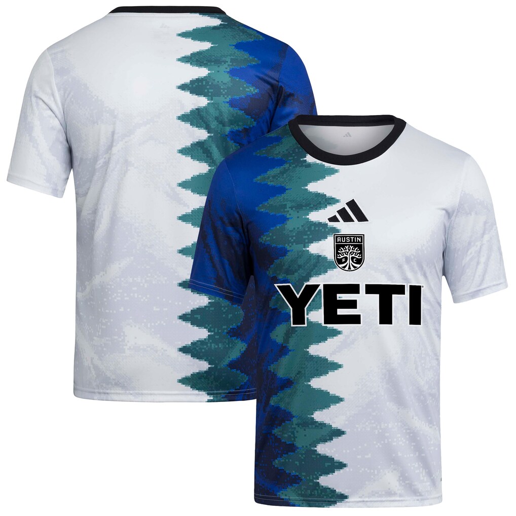 Youth Austin FC adidas White 2025 Gaming AEROREADY Pre-Match Top - Ujersey