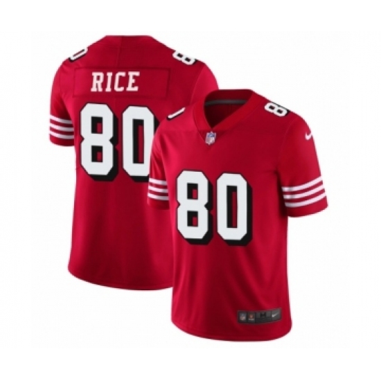 Men's San Francisco 49ers #80 Jerry Rice Limited Red Rush Vapor Untouchable Football Jerseys - Ujersey