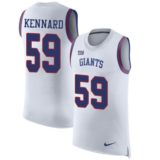 Men's Nike New York Giants #59 Devon Kennard Limited White Rush Player Name & Number Tank Top NFL Jersey - Ujersey