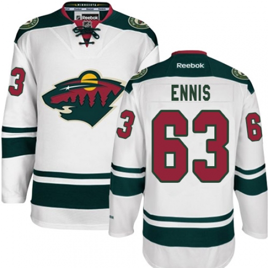 Women's Reebok Minnesota Wild #63 Tyler Ennis Authentic White Away NHL Jersey - Ujersey