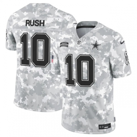 Men's Dallas Cowboys #10 Cooper Rush 2024 F.U.S.E Arctic Camo Salute To Service Limited Stitched Football Jersey - Ujersey