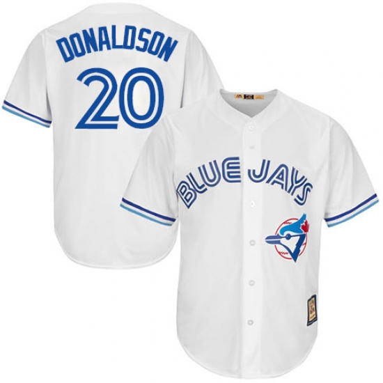 Men's Majestic Toronto Blue Jays #20 Josh Donaldson Authentic White Cooperstown MLB Jersey - Ujersey