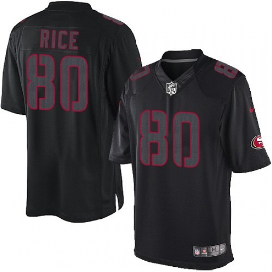 Youth Nike San Francisco 49ers #80 Jerry Rice Limited Black Impact NFL Jersey - Ujersey