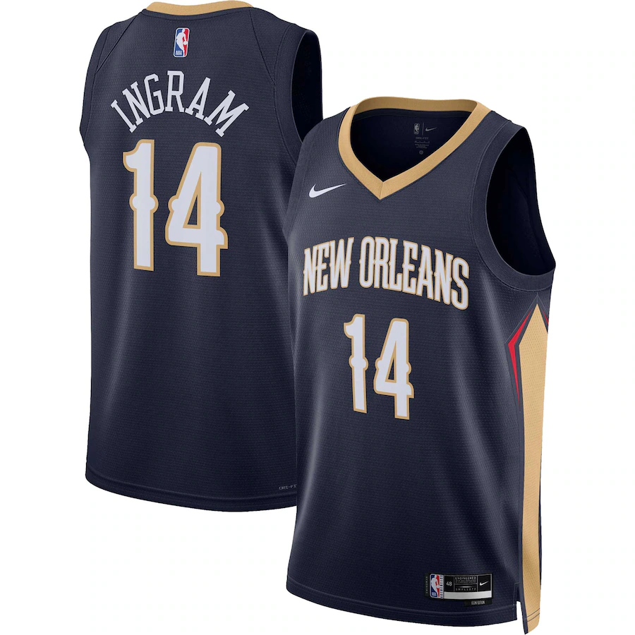 Unisex New Orleans Pelicans Brandon Ingram Nike Navy Swingman Jersey - Icon Edition - Ujersey NHL