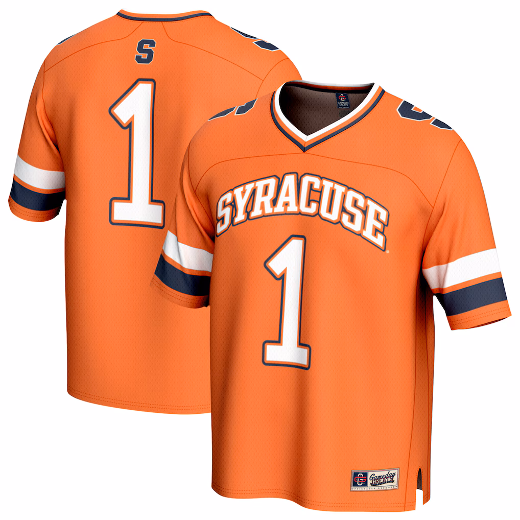Unisex GameDay Greats Orange #1 Syracuse Orange Lightweight Collegiate Football Fashion Jersey - SUjersey01