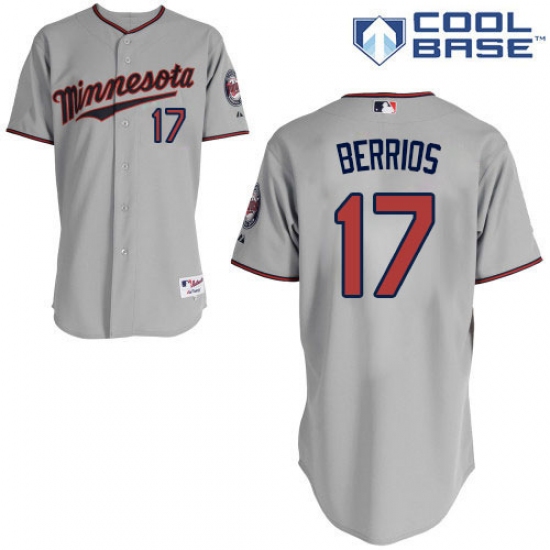 Men's Majestic Minnesota Twins #17 Jose Berrios Replica Grey Road Cool Base MLB Jersey - Ujersey