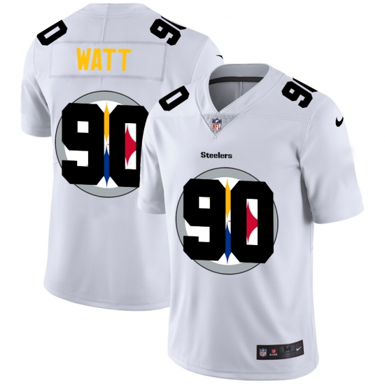 Men's Pittsburgh Steelers #90 T. J. Watt White Nike White Shadow Edition Limited Jersey - Ujersey
