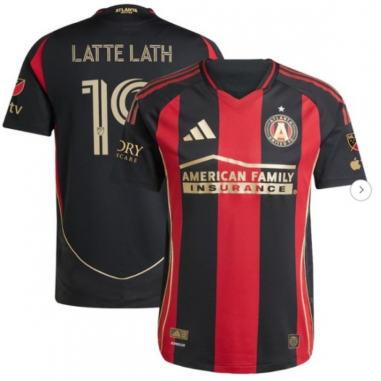 Men's Atlanta United FC Emmanuel Latte Lath adidas Black 2025 The Connector Authentic Player Jersey - Ujersey