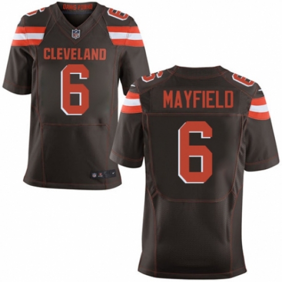 Men's Nike Cleveland Browns #6 Baker Mayfield Elite Brown Team Color NFL Jersey - Ujersey