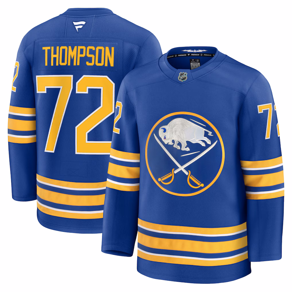 Men's Buffalo Sabres Tage Thompson Fanatics Royal Home Premium Jersey - ujerseystore