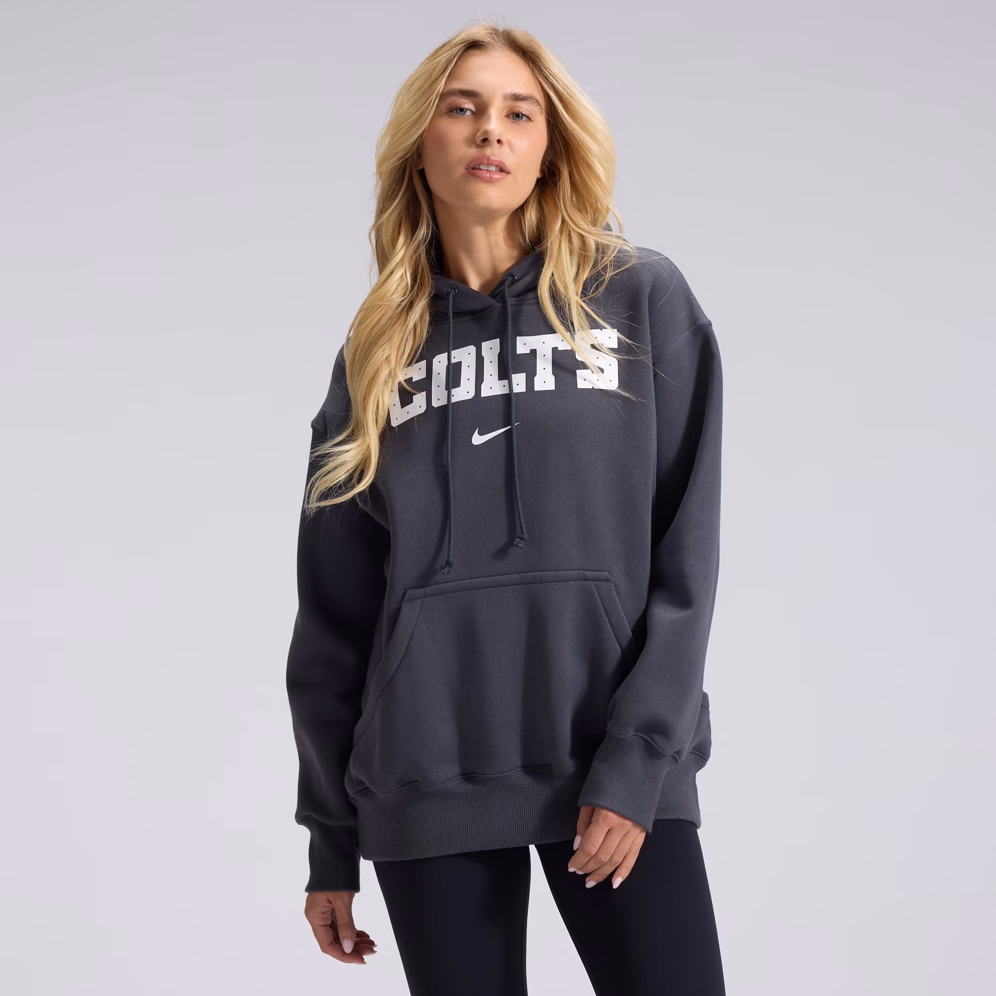 Women's Indianapolis Colts  Nike Anthracite 2026 Rivalries Collection Oversized Pullover Hoodie - Ujersey