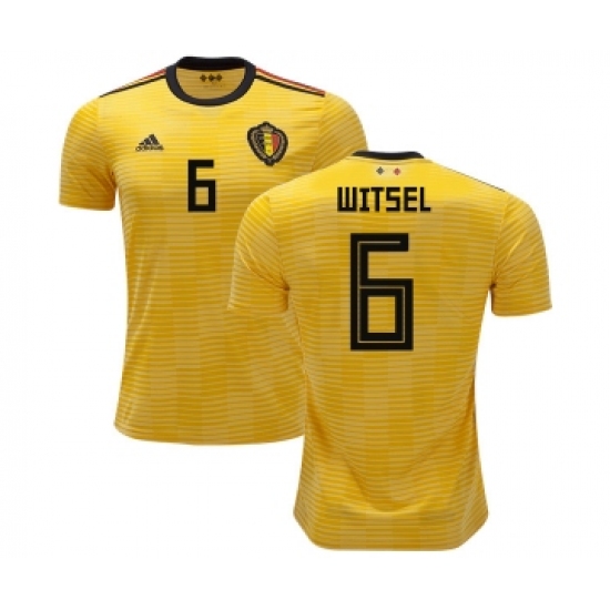 Belgium #6 Witsel Away Kid Soccer Country Jersey