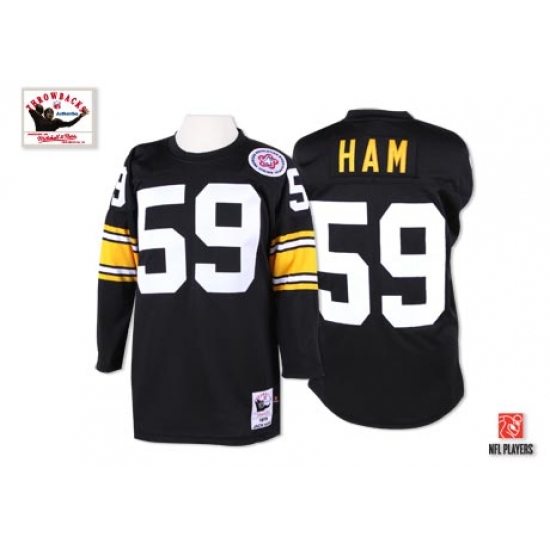 Mitchell And Ness Pittsburgh Steelers #59 Jack Ham Black Authentic Throwback NFL Jersey - Ujersey