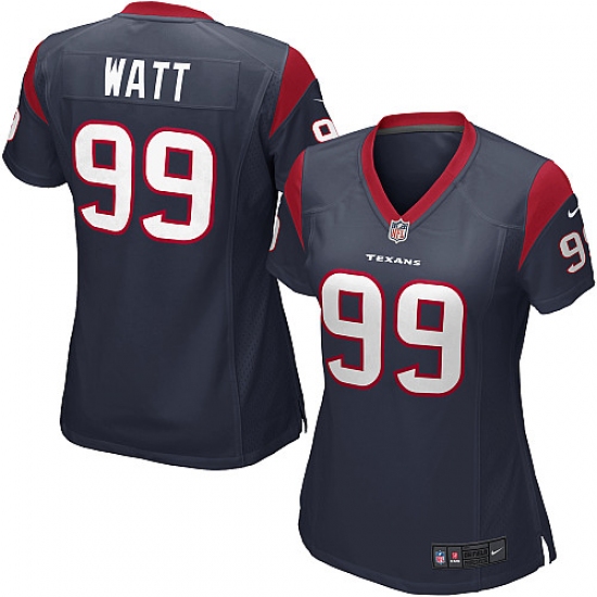 Women's Nike Houston Texans #99 J.J. Watt Game Navy Blue Team Color NFL Jersey - Ujersey