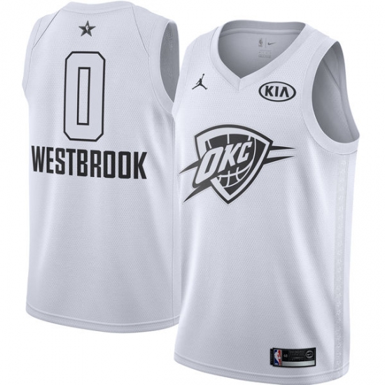 Youth Nike Jordan Oklahoma City Thunder #0 Russell Westbrook Swingman White 2018 All-Star Game NBA Jersey - Ujersey