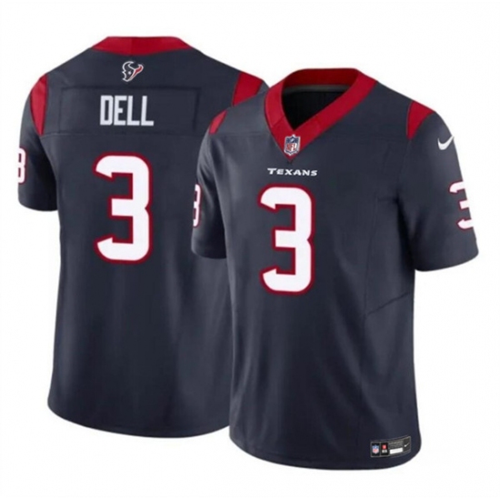 Men's Houston Texans #3 Tank Dell Navy 2023 F.U.S.E. Vapor Untouchable Football Stitched Jersey - Ujersey