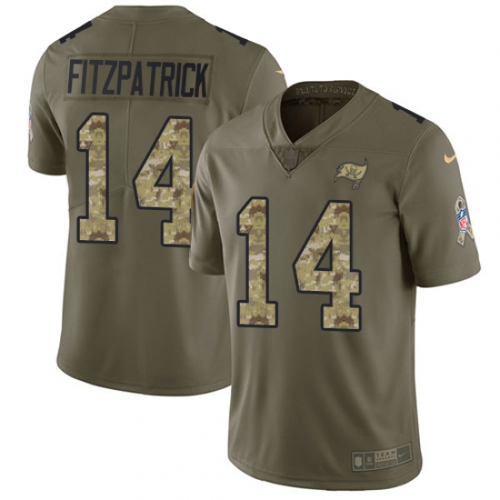 Youth Nike Tampa Bay Buccaneers #14 Ryan Fitzpatrick Limited Olive/Camo 2017 Salute to Service NFL Jersey - Ujersey