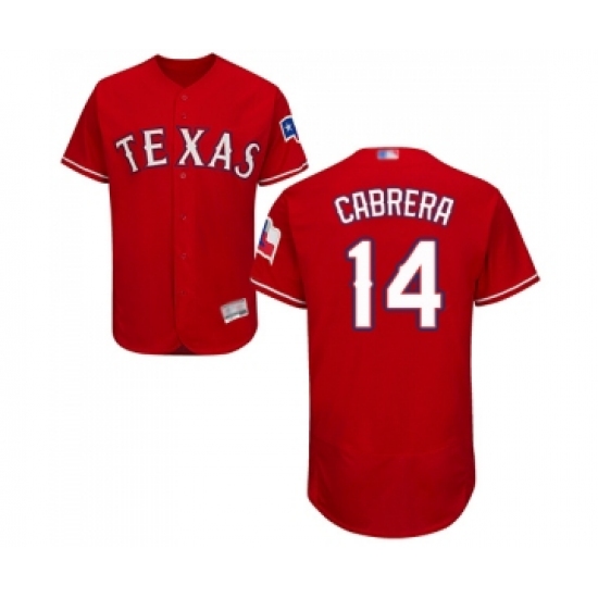 Men's Texas Rangers #14 Asdrubal Cabrera Red Alternate Flex Base Authentic Collection Baseball Jersey - Ujersey