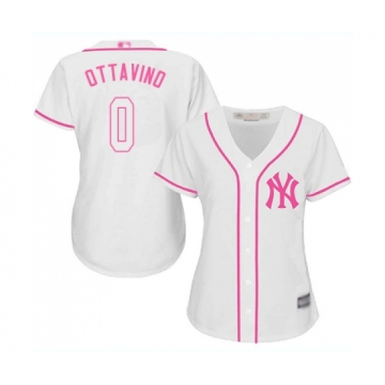 Women's New York Yankees #0 Adam Ottavino Authentic White Fashion Cool Base Baseball Jersey - Ujersey