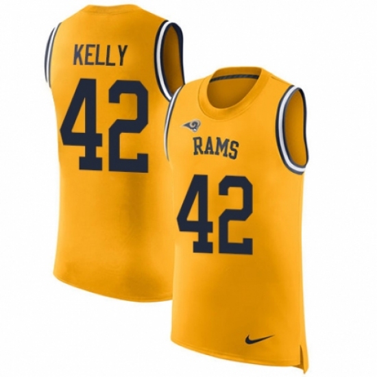 Men's Nike Los Angeles Rams #42 John Kelly Limited Gold Rush Player Name & Number Tank Top NFL Jersey - Ujersey