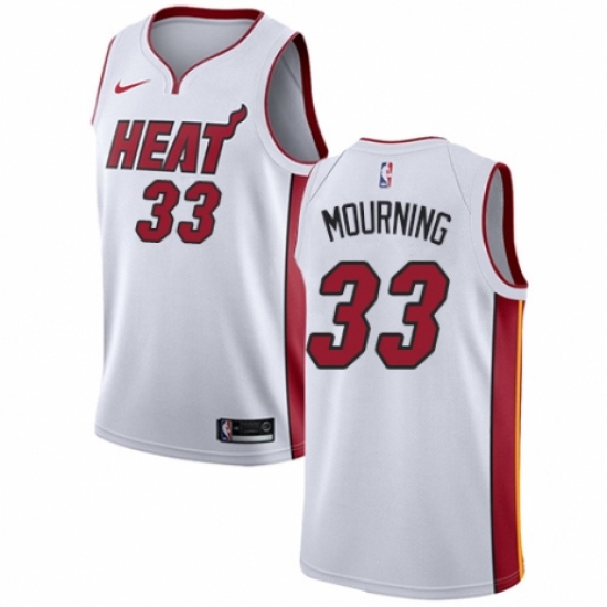 Youth Nike Miami Heat #33 Alonzo Mourning Swingman NBA Jersey - Association Edition - Ujersey