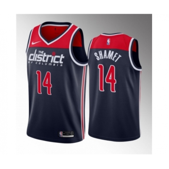Men's Washington Wizards #14 Landry Shamet Navy 2023 Draft Statement Edition Stitched Jersey - Ujersey