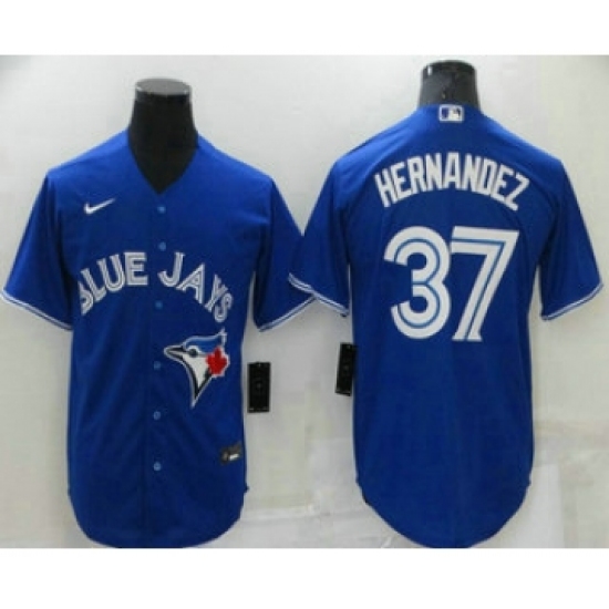 Men's Toronto Blue Jays #37 Teoscar Hernandez Blue Stitched MLB Cool Base Nike Jersey - Ujersey
