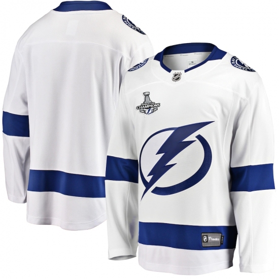 Men's Tampa Bay Lightning Fanatics Branded White Blank Away 2020 Stanley Cup Champions Breakaway Jersey - Ujersey
