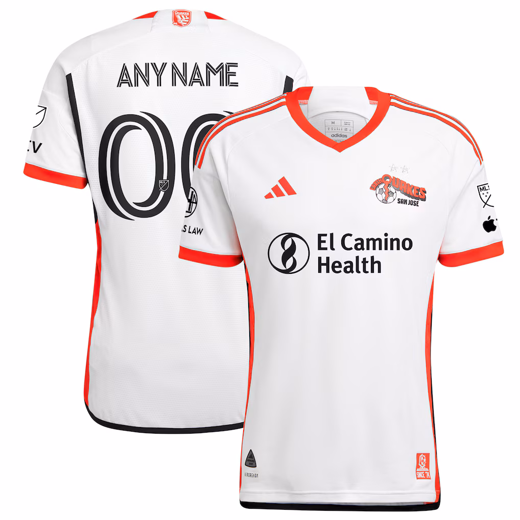 Men's San Jose Earthquakes adidas White 2025 The 50 Kit Authentic Custom Jersey