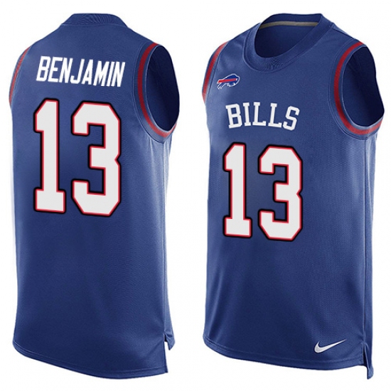 Men's Nike Buffalo Bills #13 Kelvin Benjamin Limited Royal Blue Player Name & Number Tank Top NFL Jersey - Ujersey