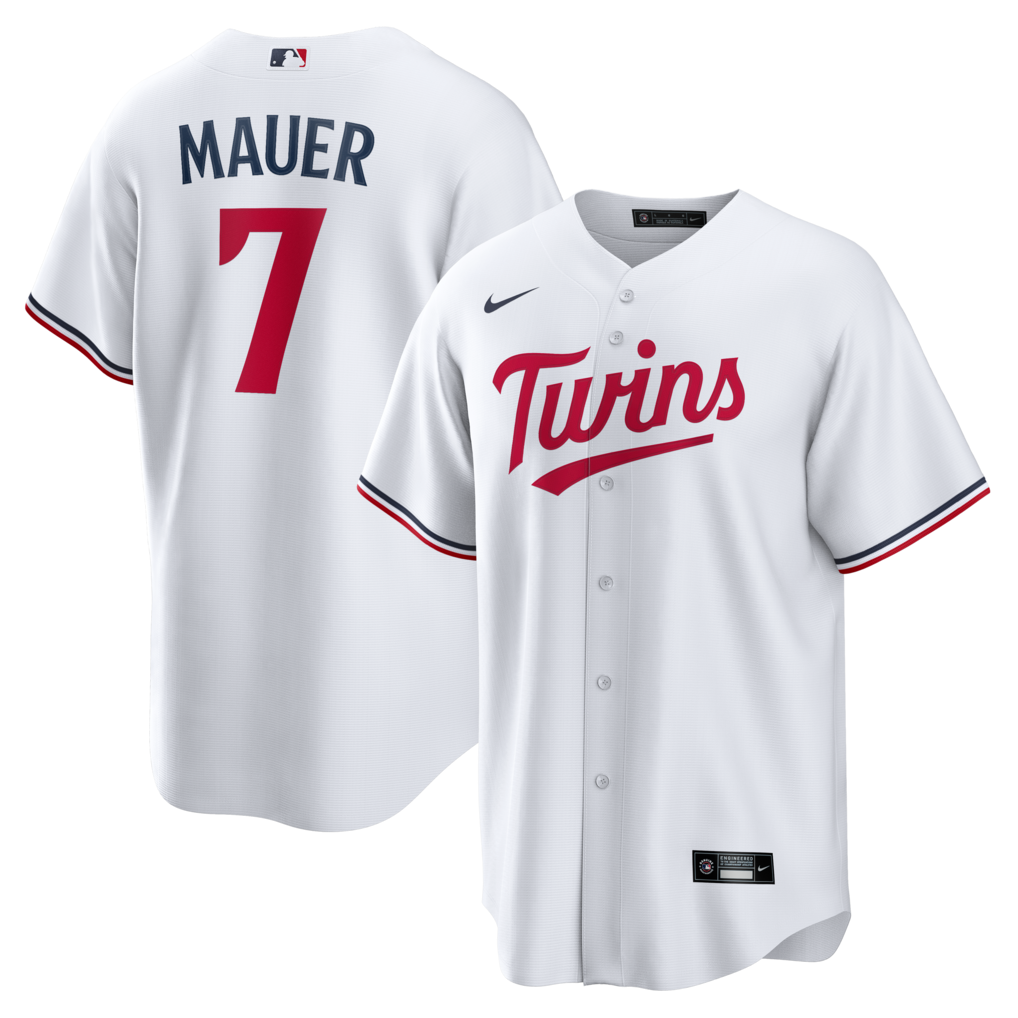 Men's Minnesota Twins Joe Mauer Nike White Home Retired Player Replica Jersey - Ujersey