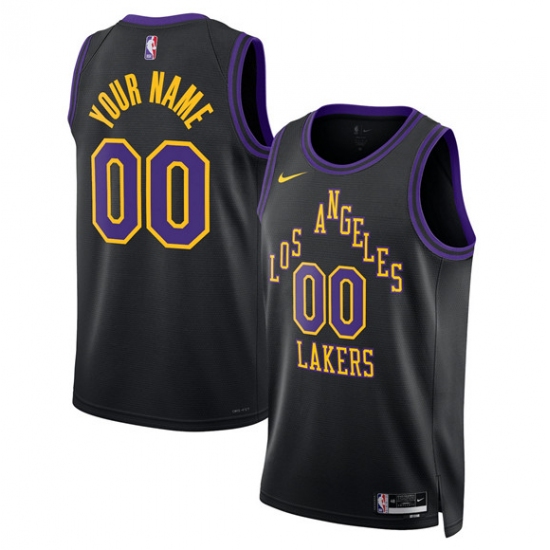 Men's Los Angeles Lakers Active Player Custom Black 2025-26 City Edition Stitched Basketball Jersey - Ujersey